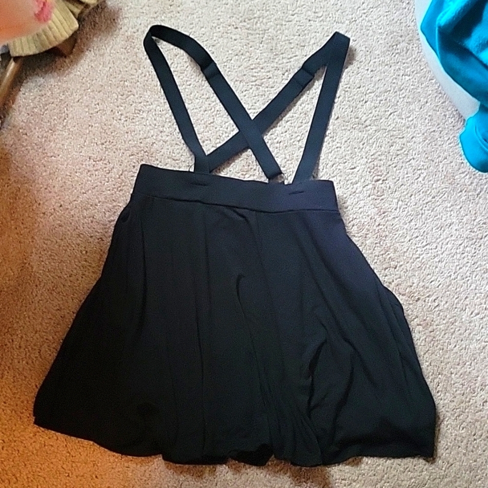 Hot Topic skater skirt with suspenders